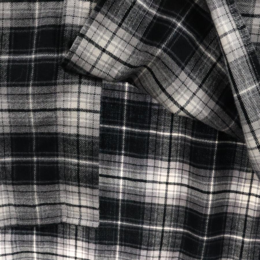 VETEMENTS ヴェトモン 22AW Double Anarchy Flannel Shirt 袖ロゴ アナーキーロゴ フランネル 長袖チェックシャツ ホワイト/ブラック｜shopbring｜05