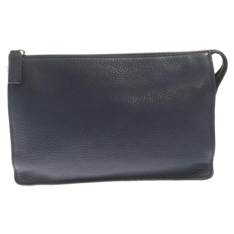 PRADA プラダ VITELLO レザー セカンド クラッチバッグ ネイビー 