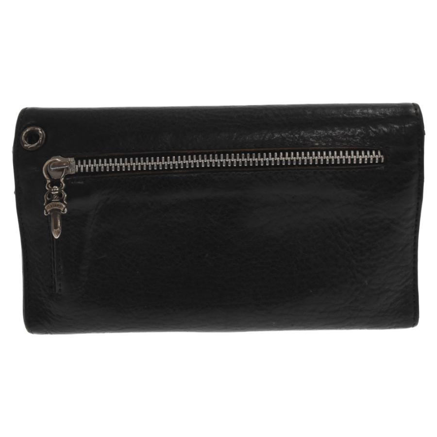 CHROME HEARTS クロムハーツ ウェーブウォレットブラックレザー 【公式