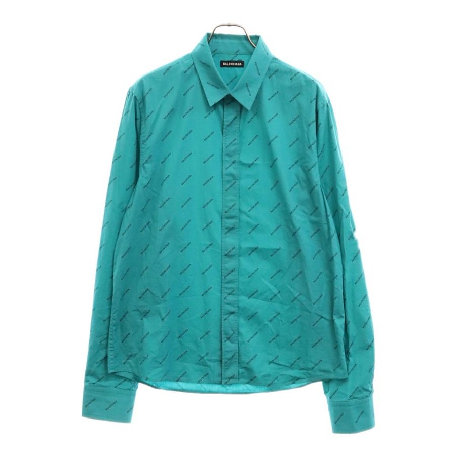 BALENCIAGA バレンシアガ Fitted Repeat Logo Shirt 総柄ロゴ 長袖 