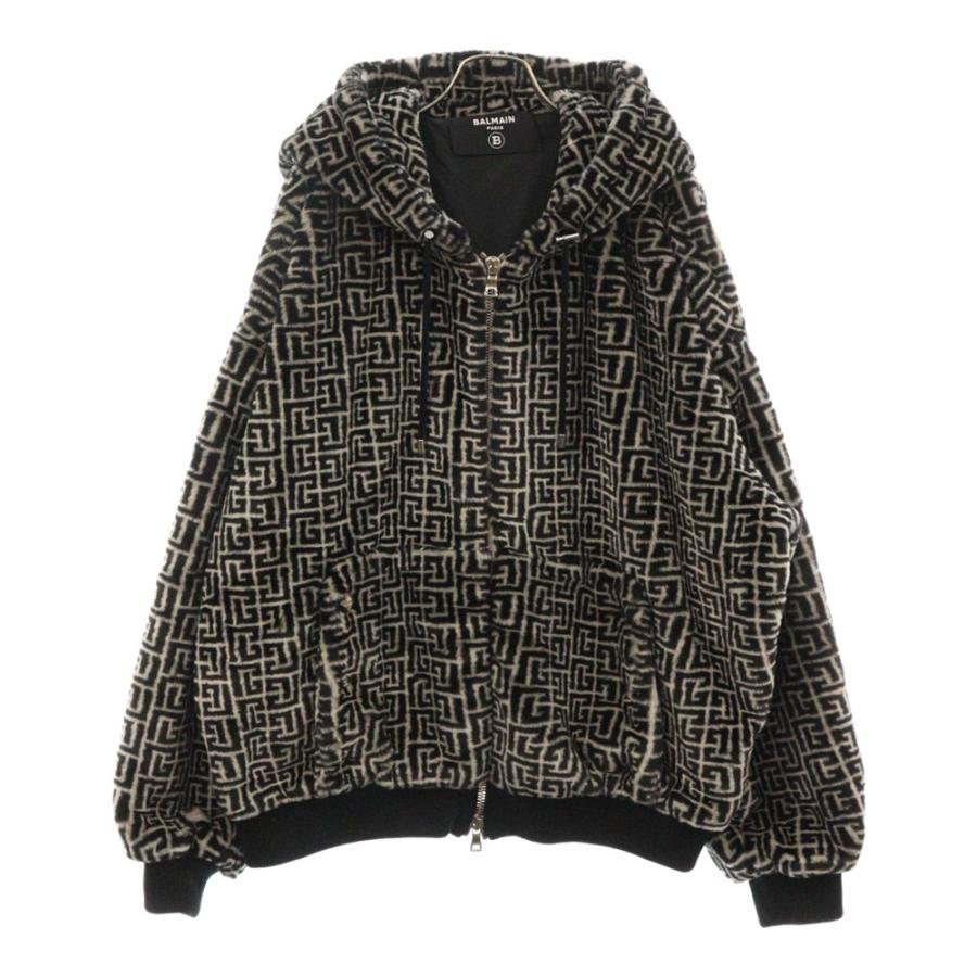 BALMAIN バルマン Monogram Faux Fur Hoodie 総柄ロゴ ファー BALMAIN バルマン Monogram Faux Fur Hoodie 総柄ロゴ ファー