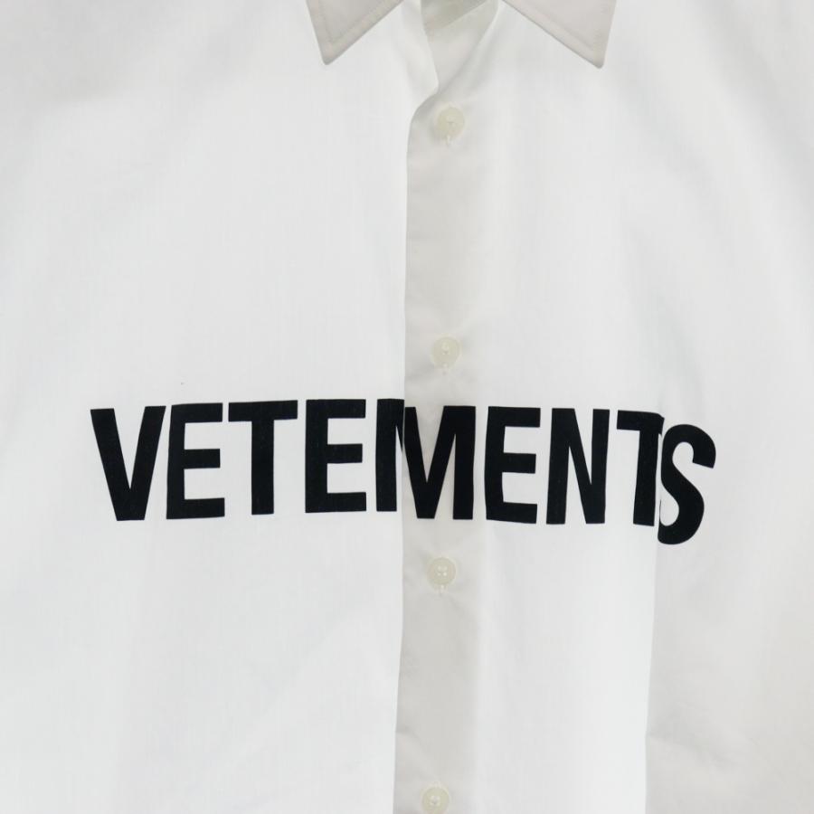 VETEMENTS ヴェトモン 21SS フロントロゴ オーバーサイズ長袖シャツ 