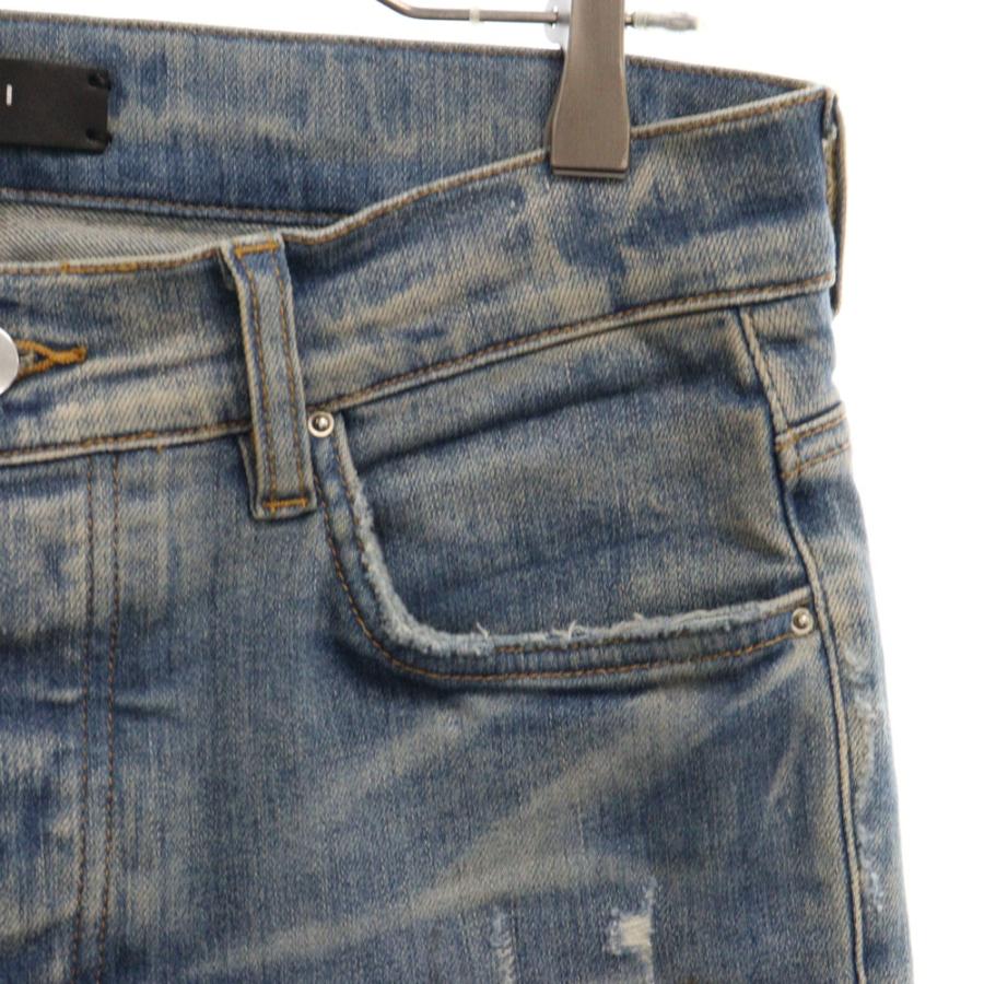 AMIRI（アミリ） 23SS ロゴパッチダメージデニムパンツ インディゴ