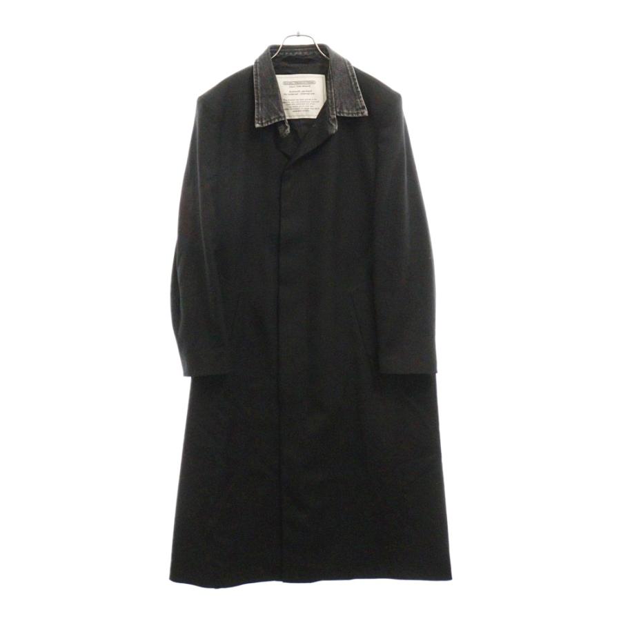 DIESEL ディーゼル 23AW J-SACHS 襟デニム切替コート ブラック DIESEL ディーゼル 23AW J-SACHS 襟デニム切替コート ブラック