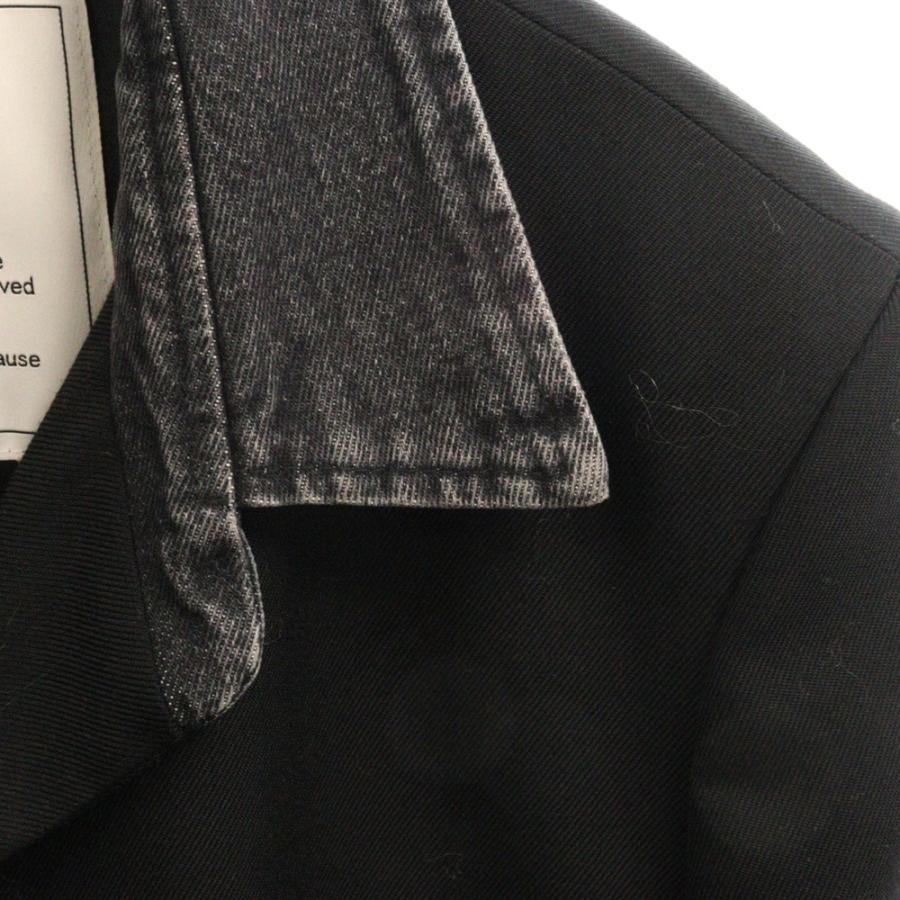 DIESEL ディーゼル 23AW J-SACHS 襟デニム切替コート ブラック DIESEL ディーゼル 23AW J-SACHS 襟デニム切替コート ブラック