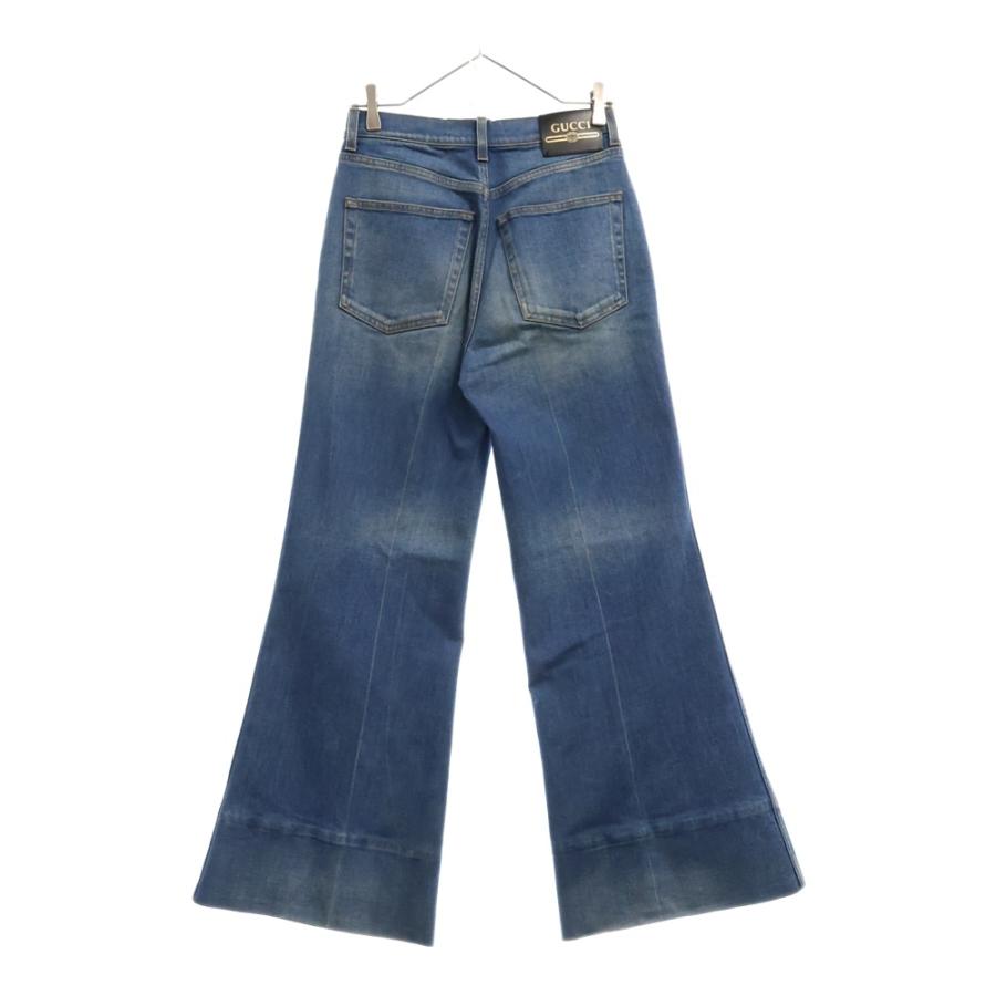 GUCCI グッチ ラベル付 ウォッシュドフレアデニムパンツ GUCCI グッチ ラベル付 ウォッシュドフレアデニムパンツ