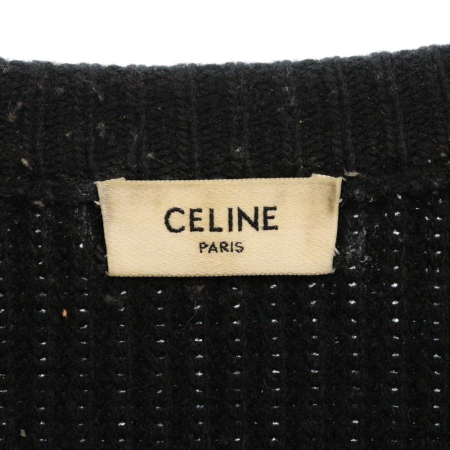 セリーヌ　ニット　フロントロゴ　オーバーサイズ　Sサイズ セリーヌニットフロントロゴオーバーサイズS ブラック