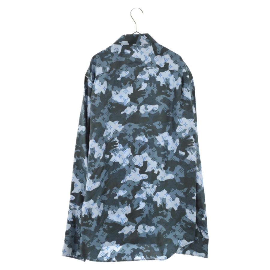LOUIS VUITTON モノグラム　カモ　迷彩柄 シルク長袖シャツ LOUIS VUITTON モノグラム カモ 迷彩柄 シルク長袖シャツ