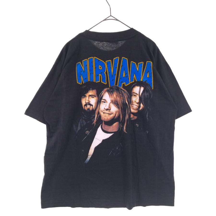 VINTAGE ヴィンテージ NIRVANA KURT COBAIN プリント半袖Tシャツ ブラック｜shopbring｜02