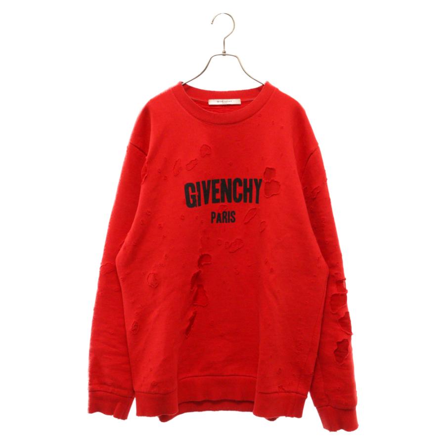 GIVENCHY ジバンシィ 17AW デストロイ クラッシュ加工 クルー GIVENCHY ジバンシィ 17AW デストロイ クラッシュ加工 クルー