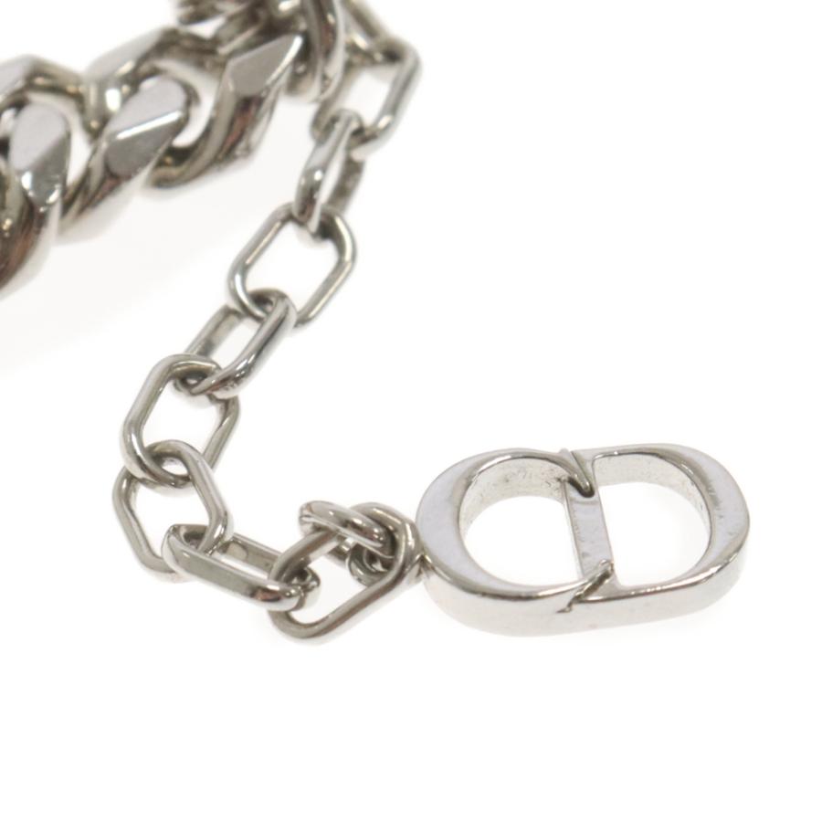 DIOR ディオール 22AW RIBBON 真鍮ロゴチェーンブレスレット シルバー