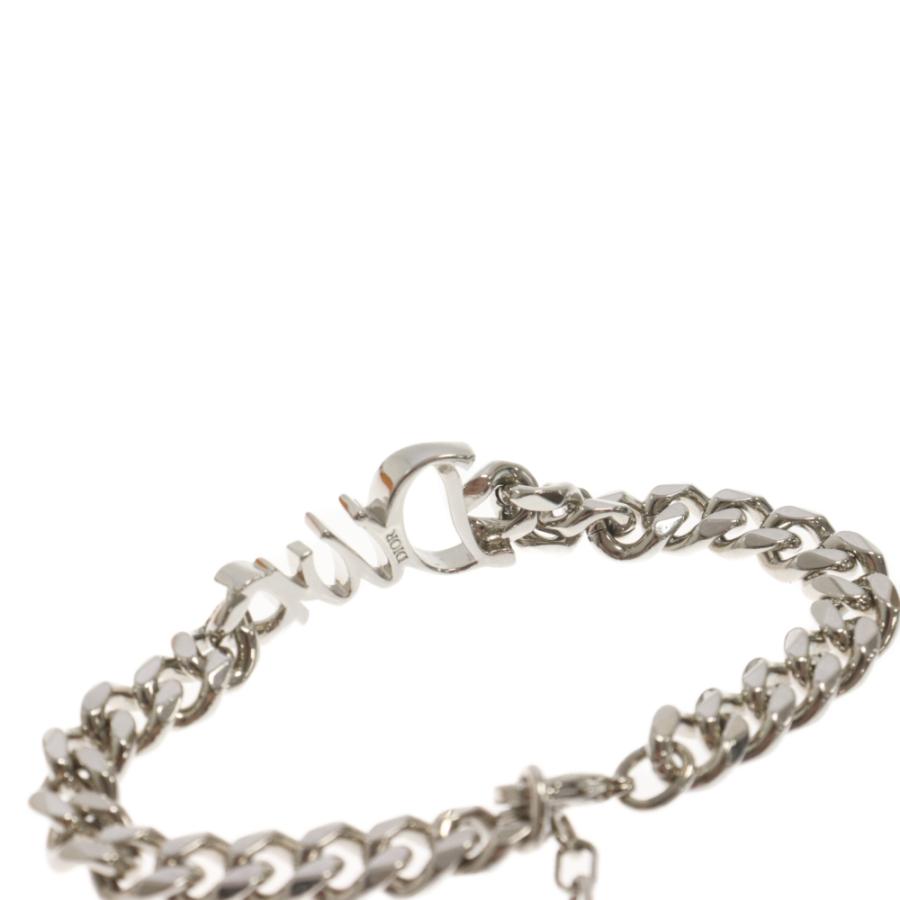DIOR ディオール 22AW RIBBON 真鍮ロゴチェーンブレスレット シルバー