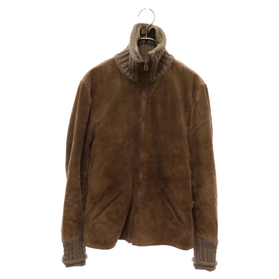 DOLCE&GABBANA ジップアップ スエード ジャケット ブラウン レザー