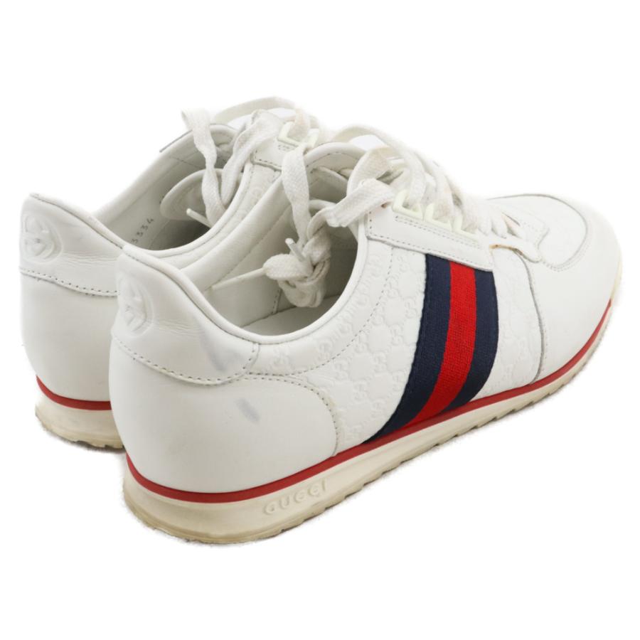 美品■GUCCI グッチ【23.0】GG シマレザー レザースニーカー ホワイト 美品□GUCCI グッチ【23.0】GG シマレザー レザースニーカー