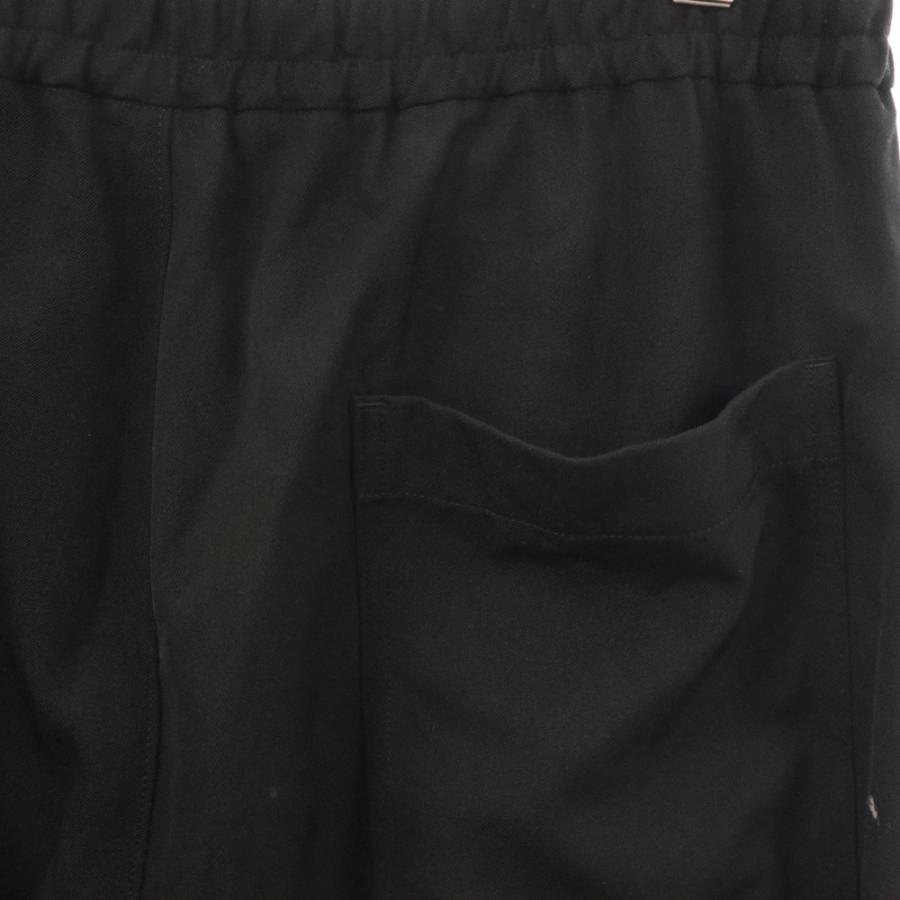 Y's ワイズ 23AW HIGH TWIST WOOL GABARDINE FLAP POCKET PANTS スラックス ワイドパンツ ブラック YJ-P41-130 Y's（ワイズ） 23AW HIGH TWIST WOOL GABARDINE FLAP POCKET PANTS