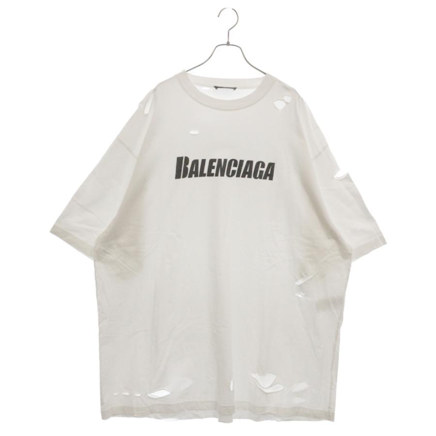 BALENCIAGA バレンシアガ 22SS Caps Destroyed Flatground Tee 