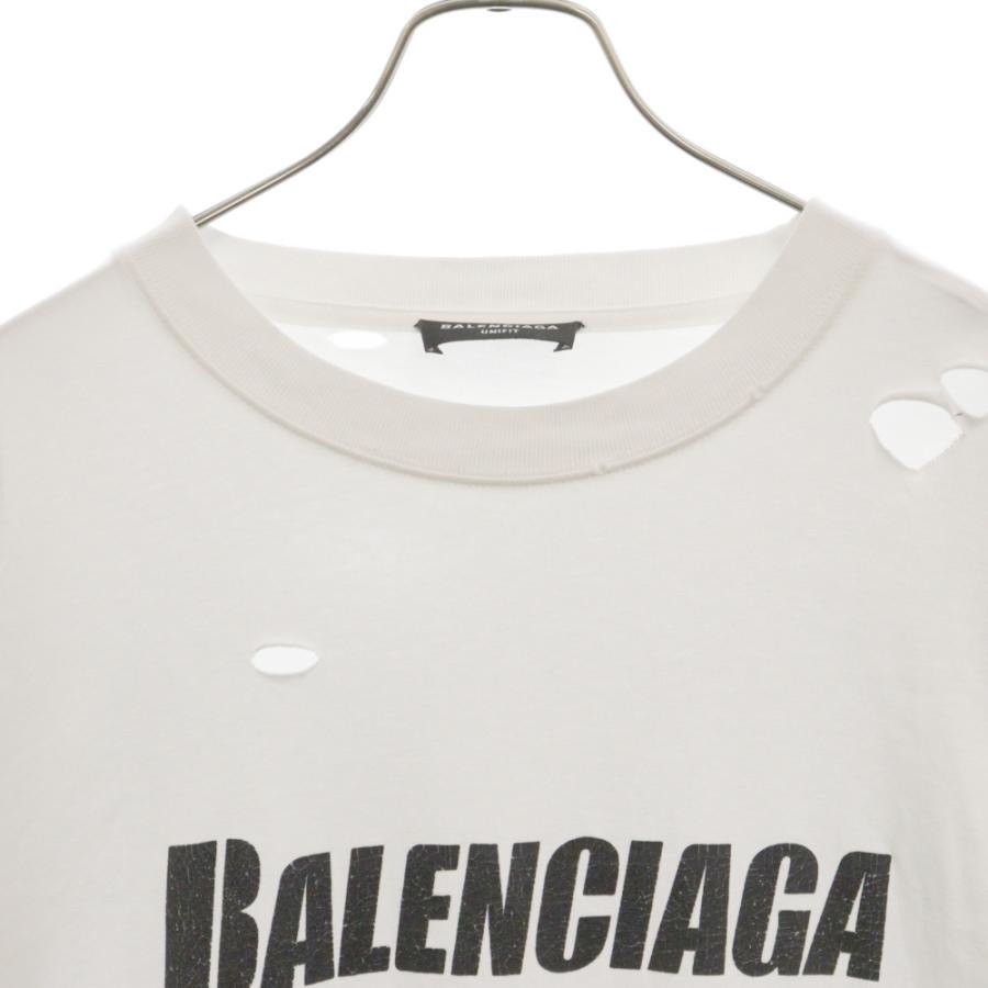BALENCIAGA バレンシアガ 22SS Caps Destroyed Flatground Tee 