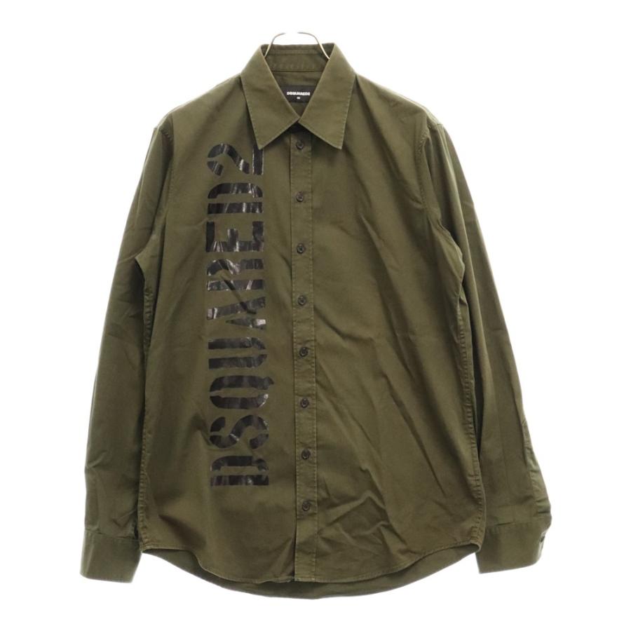 DSQUARED2 ディースクエアード フロントロゴ 長袖シャツ グリーン 