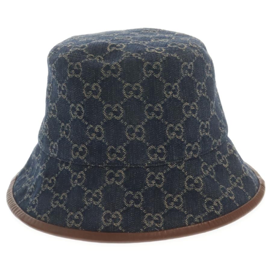 GUCCI グッチ GGロゴデニムバケットハット 帽子 インディゴ 576371