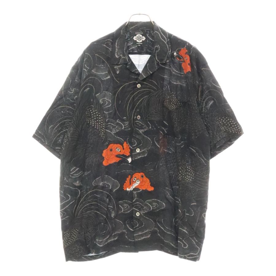 BUDSPOOL バッズプール×GAKKIN 軍鶏 S/S HAWAIIAN SHIRT×ガッキン 総柄