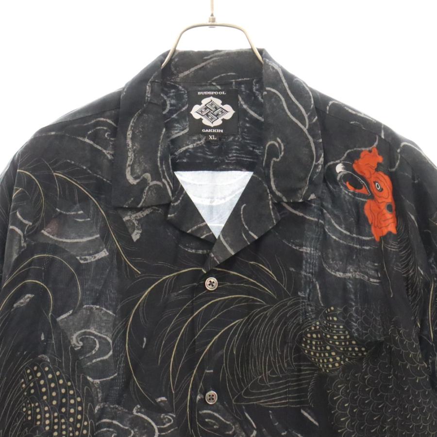 BUDSPOOL バッズプール×GAKKIN 軍鶏 S/S HAWAIIAN SHIRT×ガッキン 総柄 
