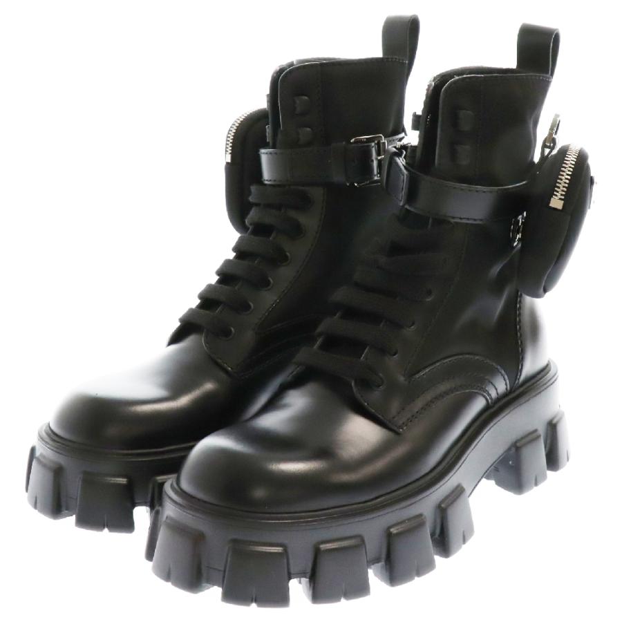 PRADA プラダ モノリス ポーチ付きレザーコンバットブーツ PRADA プラダ モノリス ポーチ付きレザーコンバットブーツ