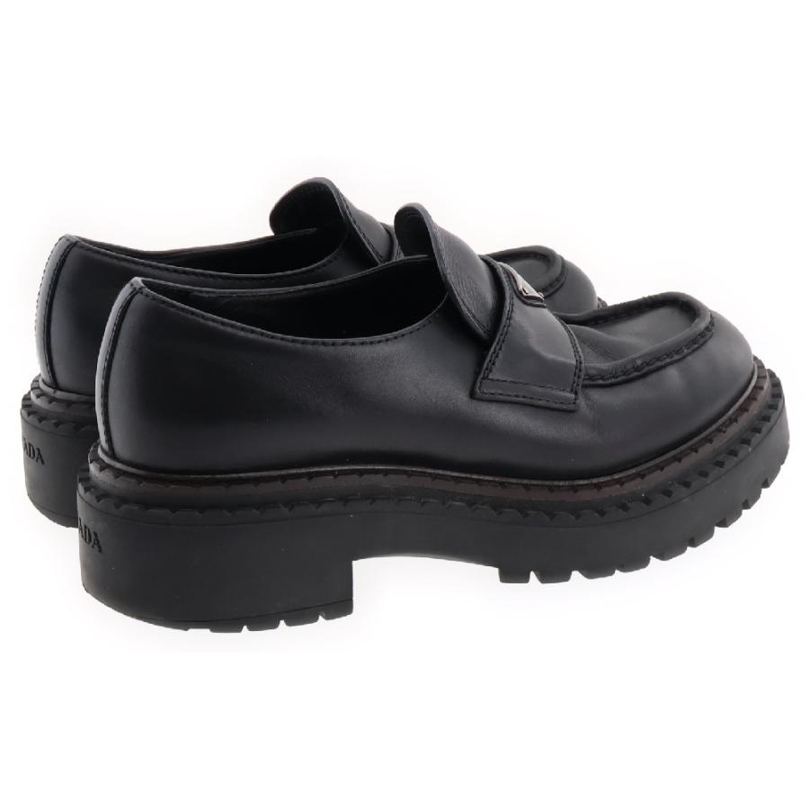 PRADA プラダ トライアングルロゴ レザーローファー ブラック PRADA プラダ トライアングルロゴ レザーローファー ブラック
