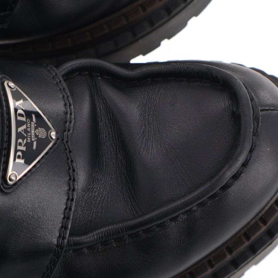 PRADA プラダ トライアングルロゴ レザーローファー ブラック PRADA プラダ トライアングルロゴ レザーローファー ブラック