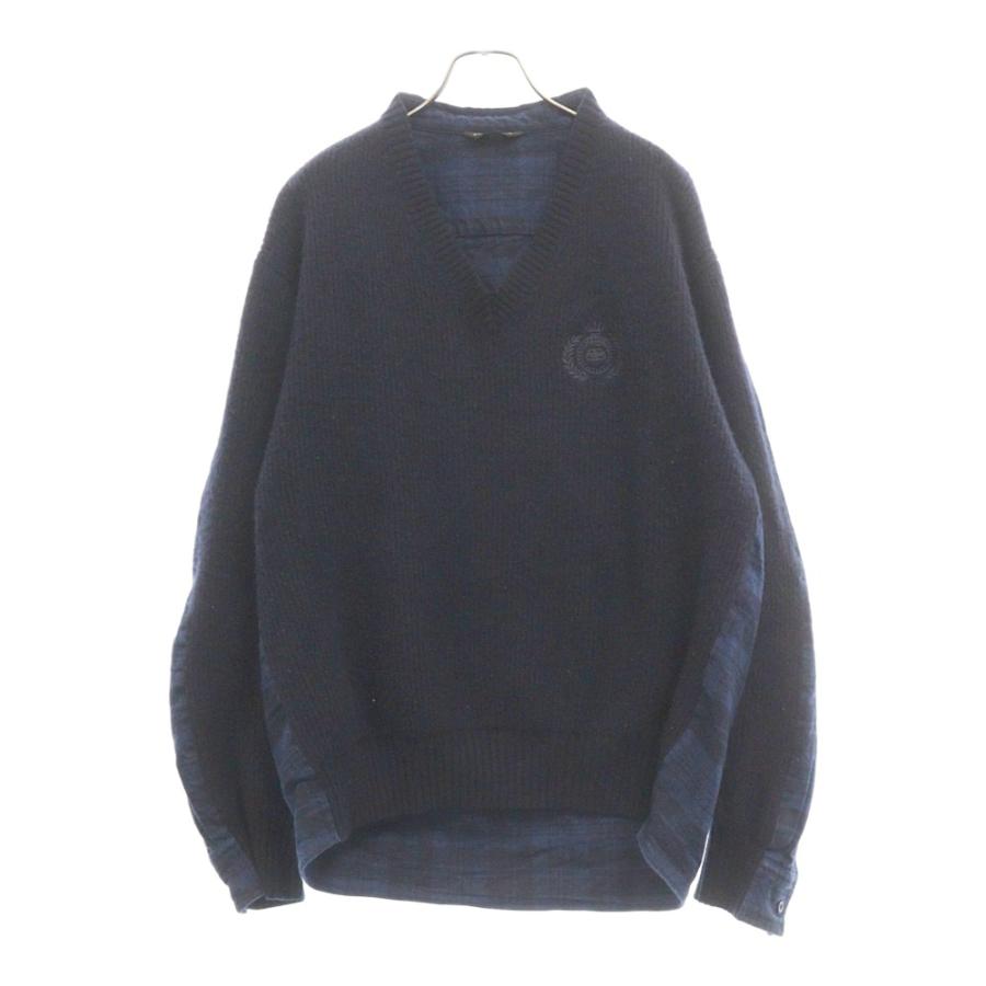 BALENCIAGA バレンシアガ 22AW Hybrid V-Neck Shirt BBロゴ刺繍V BALENCIAGA バレンシアガ 22AW Hybrid V-Neck Shirt BBロゴ刺繍V