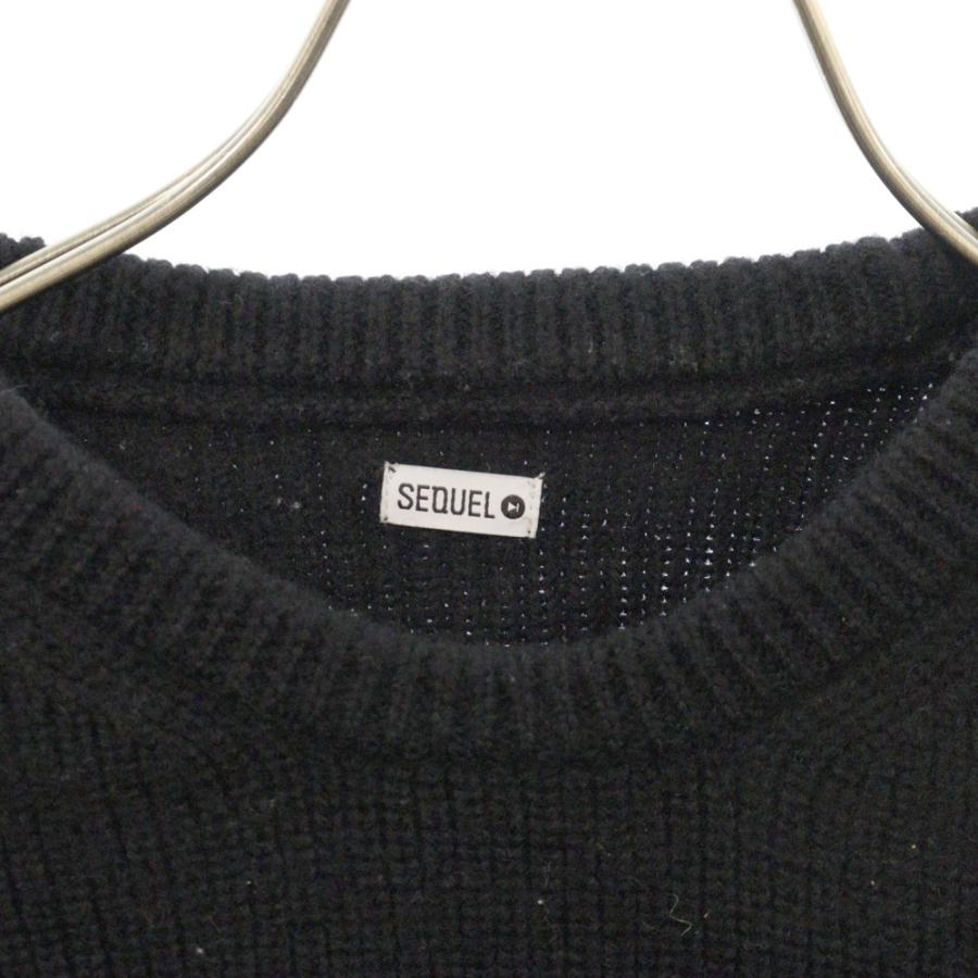 SEQUEL シークエル LOW GAUGE CREW NECK KNIT ロゴワッペン SEQUEL シークエル LOW GAUGE CREW NECK KNIT ロゴワッペン