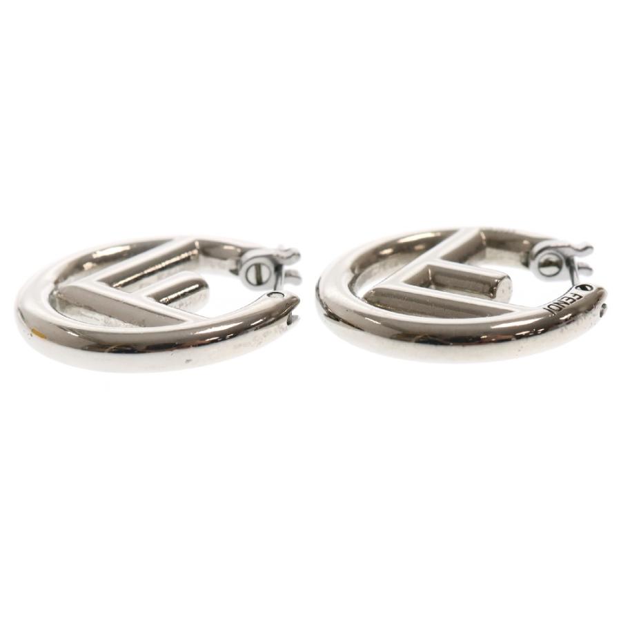 FENDI フェンディ F IS エフ イズ ロゴサークルフープピアス シルバー