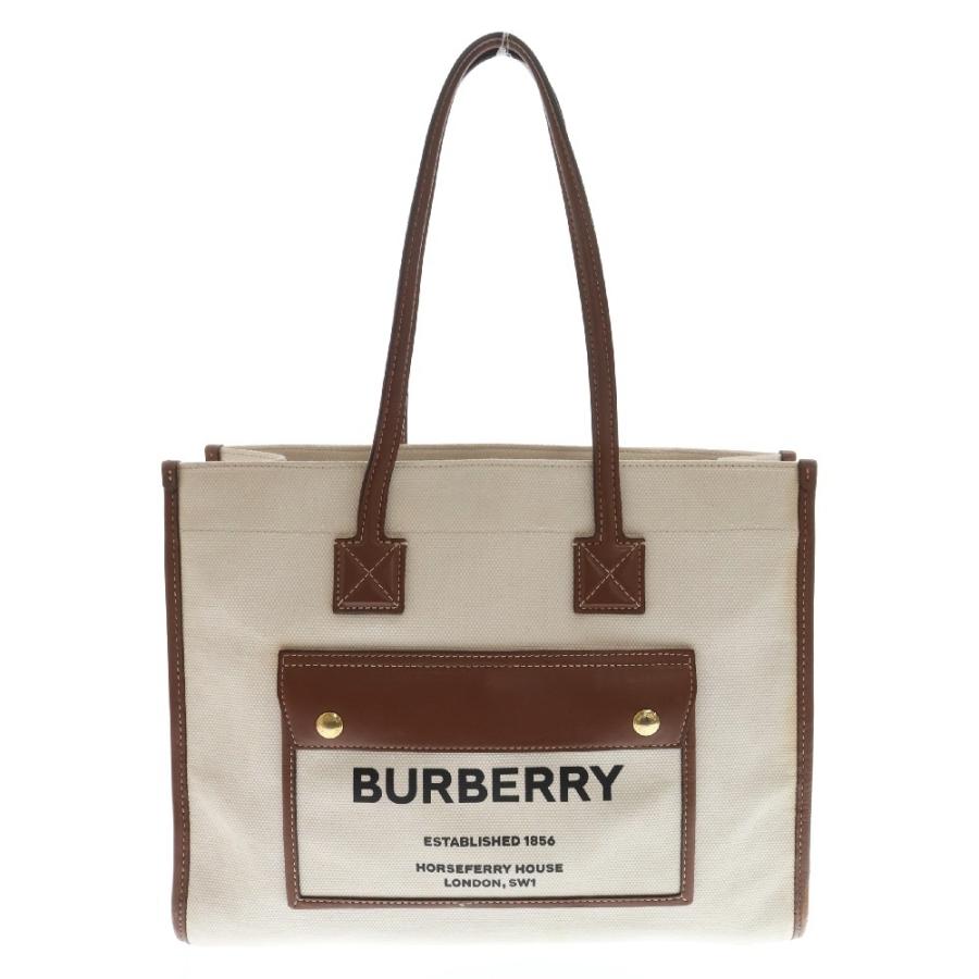 BURBERRY バーバリー Small Freya Tote フレヤ レザー キャンバス 