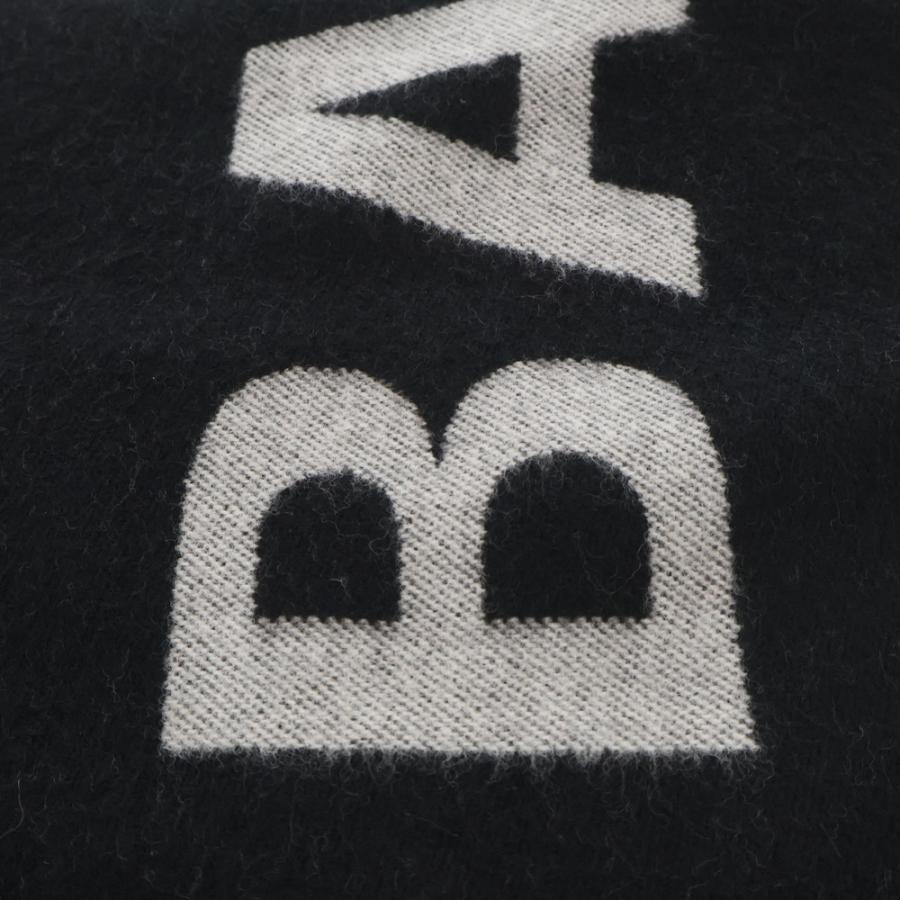 BALENCIAGA ロゴ入りマフラー ブラック/ホワイト 希少大人気】 正規品 鑑定済 バレンシアガ balenciaga ロゴ 総柄