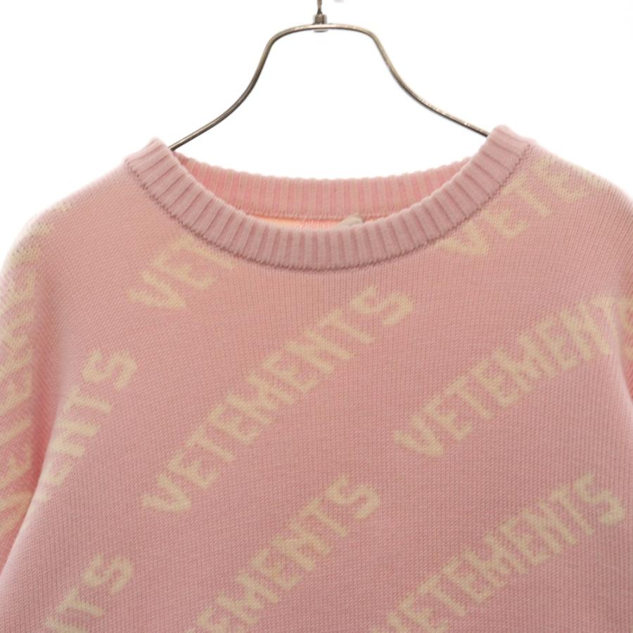 VETEMENTS ヴェトモン 21AW ロゴ 総柄 クルーネックニット VETEMENTS ヴェトモン 21AW ロゴ 総柄 クルーネックニット