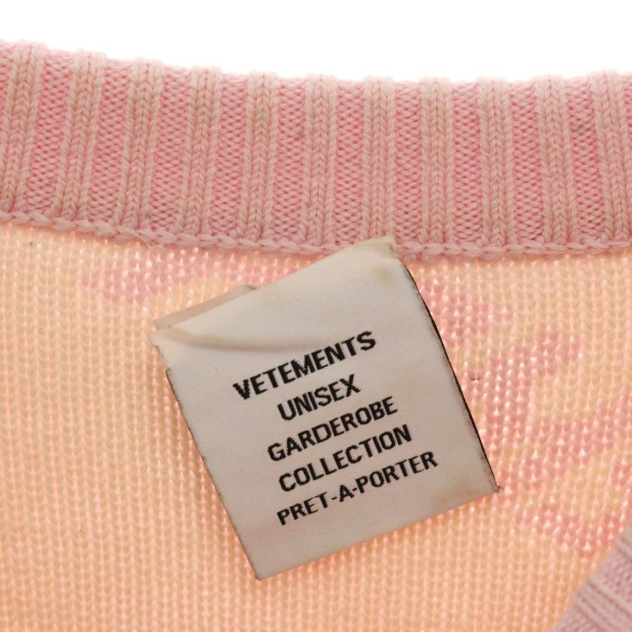 VETEMENTS ヴェトモン 21AW ロゴ 総柄 クルーネックニット VETEMENTS ヴェトモン 21AW ロゴ 総柄 クルーネックニット