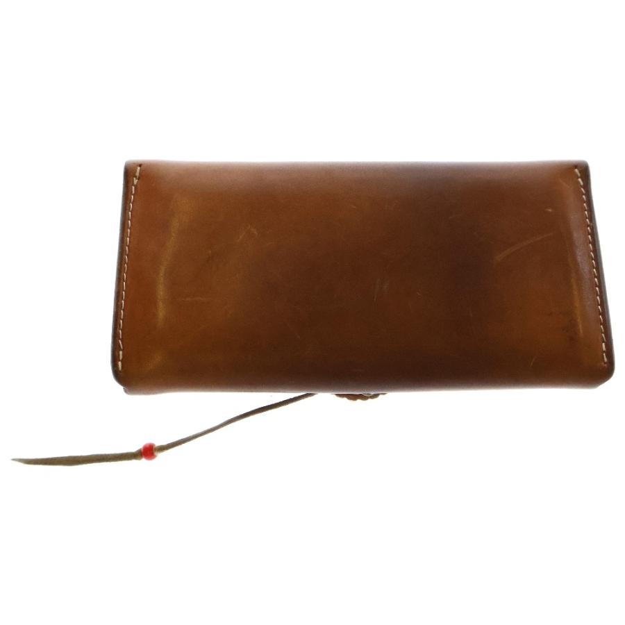 goro's ゴローズ K18フラワーコンチョ付き 2つ折りレザー長財布 こげ茶