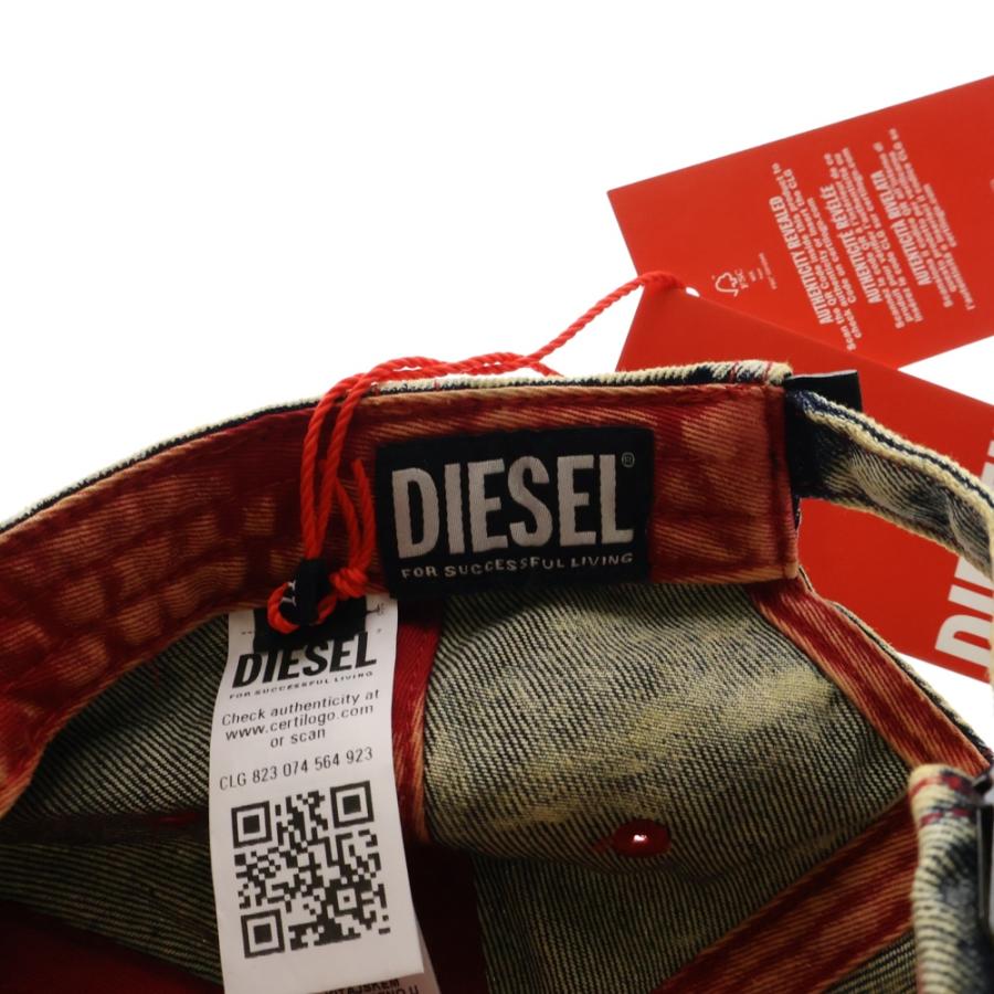ディーゼル　DIESEL デニム　ダメージ加工　キャップ DIESEL ディーゼル C-SEYMON A06467 ダメージ ウォッシュ加工デニム