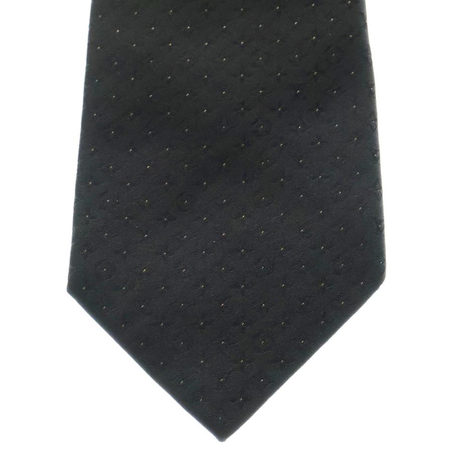 LOUIS VUITTON ブラック シルク ネクタイ LOUIS VUITTON ルイヴィトン ネクタイ ブラック/ネイビー シルク