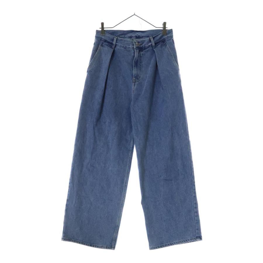 ADER error ERROR アーダーエラー ロゴ 革パッチ ワイド デニム