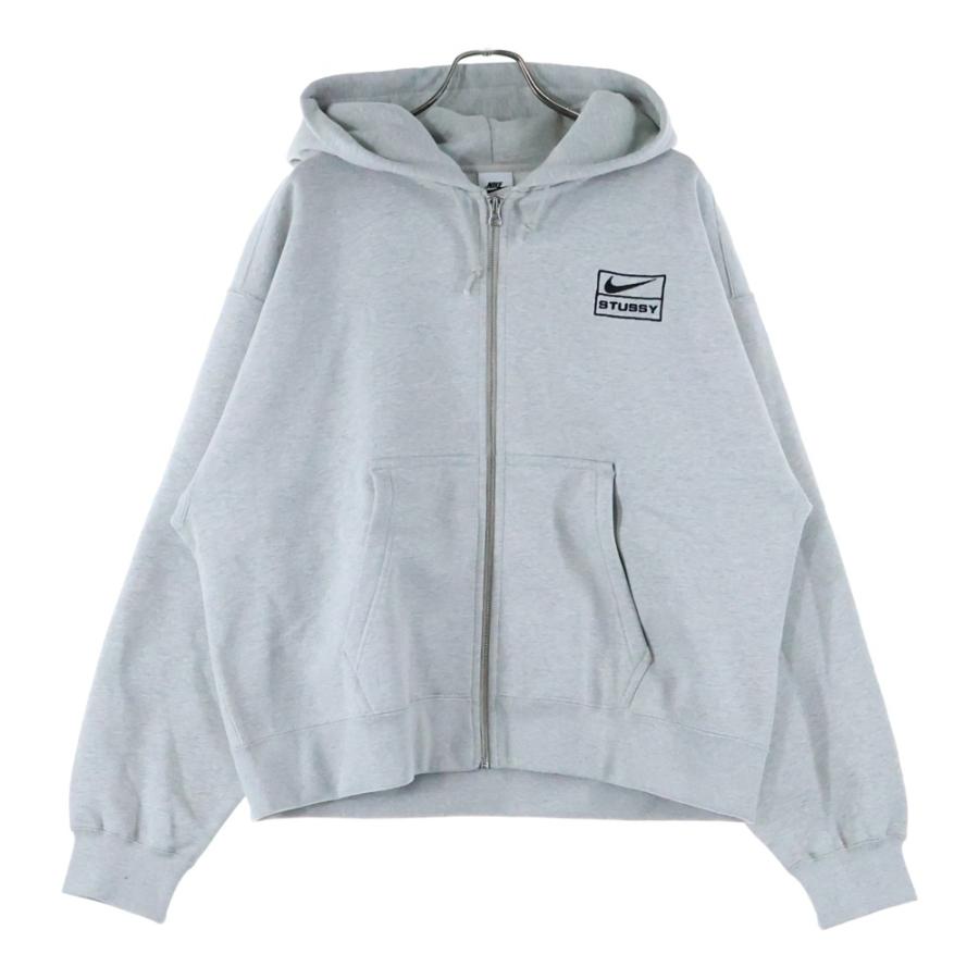 Nike Stussy ジップアップフーディ グレー 中古・古着通販】NIKE (ナイキ) stussy (ステューシー) ジップパーカー