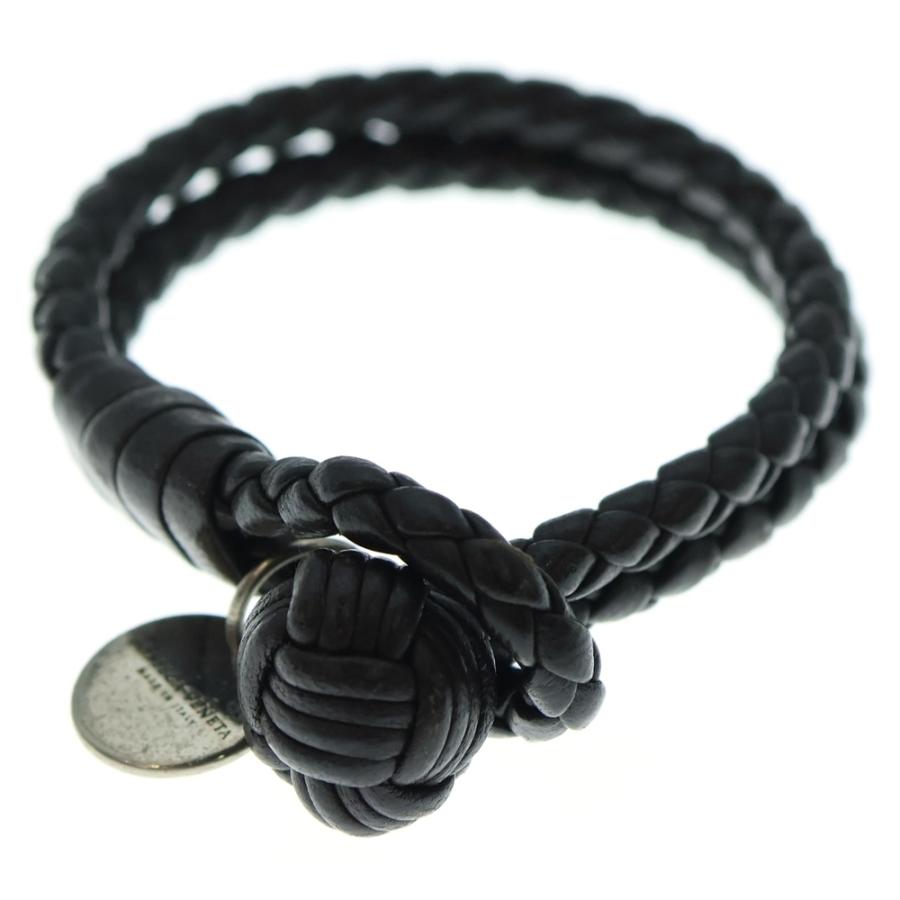 【美品】ボッテガヴェネタ イントレチャート ブレスレット ダークブラウン BOTTEGA VENETA（ボッテガ・ヴェネタ） イントレチャート ブレスレット