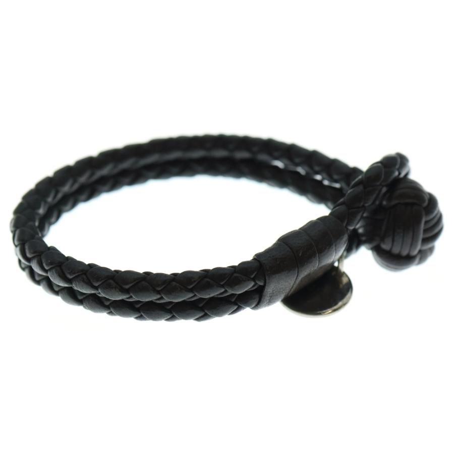 【美品】ボッテガヴェネタ イントレチャート ブレスレット ダークブラウン BOTTEGA VENETA（ボッテガ・ヴェネタ） イントレチャート ブレスレット