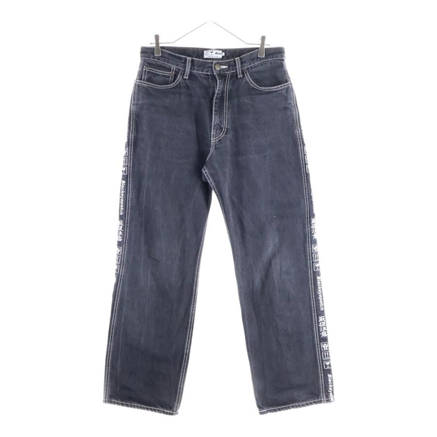 Black Eye Patch デニム ジーンズ パンツ y2k THE BLACK EYE PATCH ブラックアイパッチ サイドロゴ刺繍 ステッチ