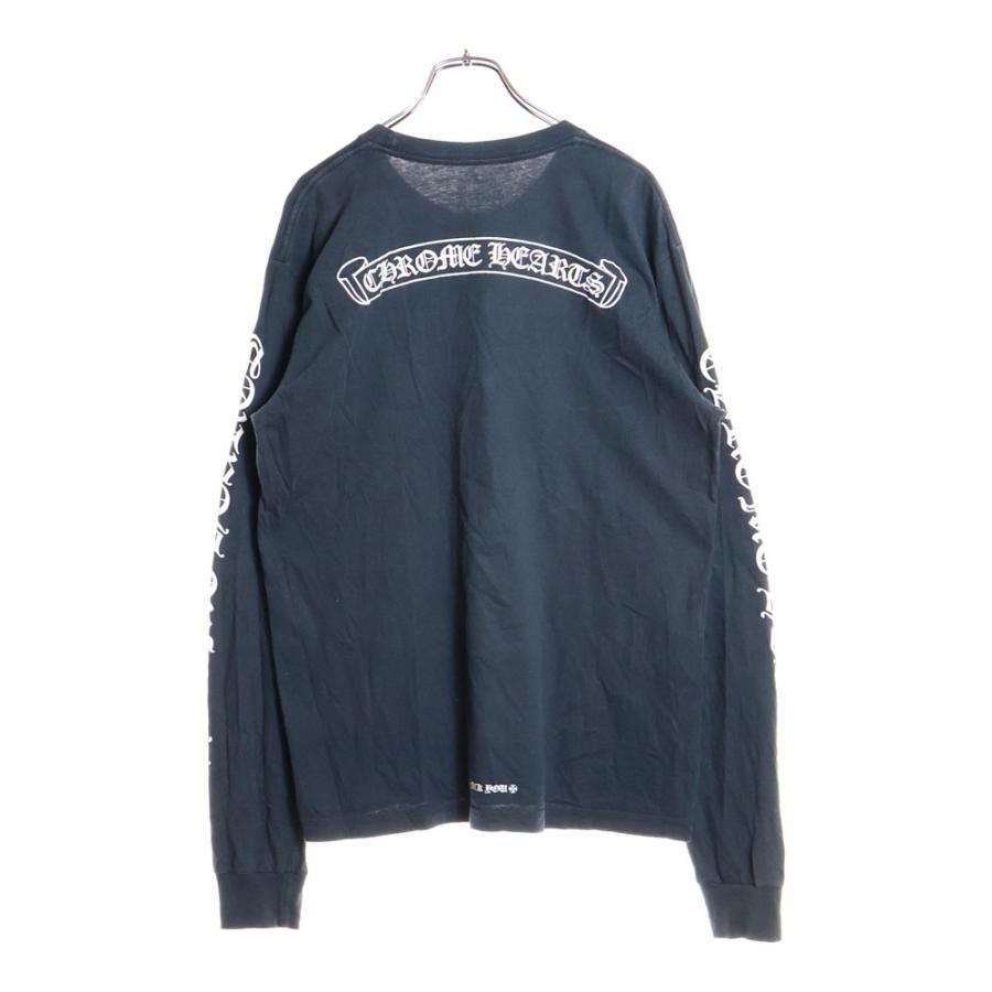 美品 クロムハーツ スクロールロゴ ロングスリーブ カットソー 黒 CHROME HEARTS（クロムハーツ） バック スクロールラベル ロゴ クルー