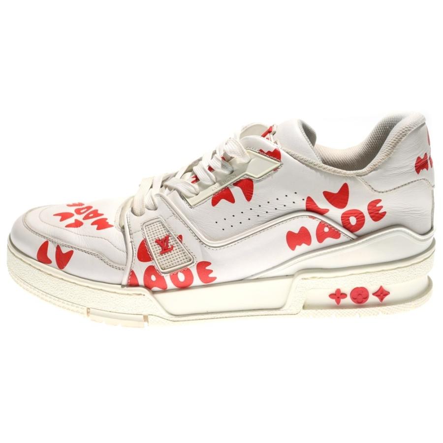 ルイヴィトン LVトレイナーライン NIGOコラボスニーカー メンズ レザー 白 LOUIS VUITTON（ルイ・ヴィトン） ×NIGO ニゴ LVトレイナー・ライン