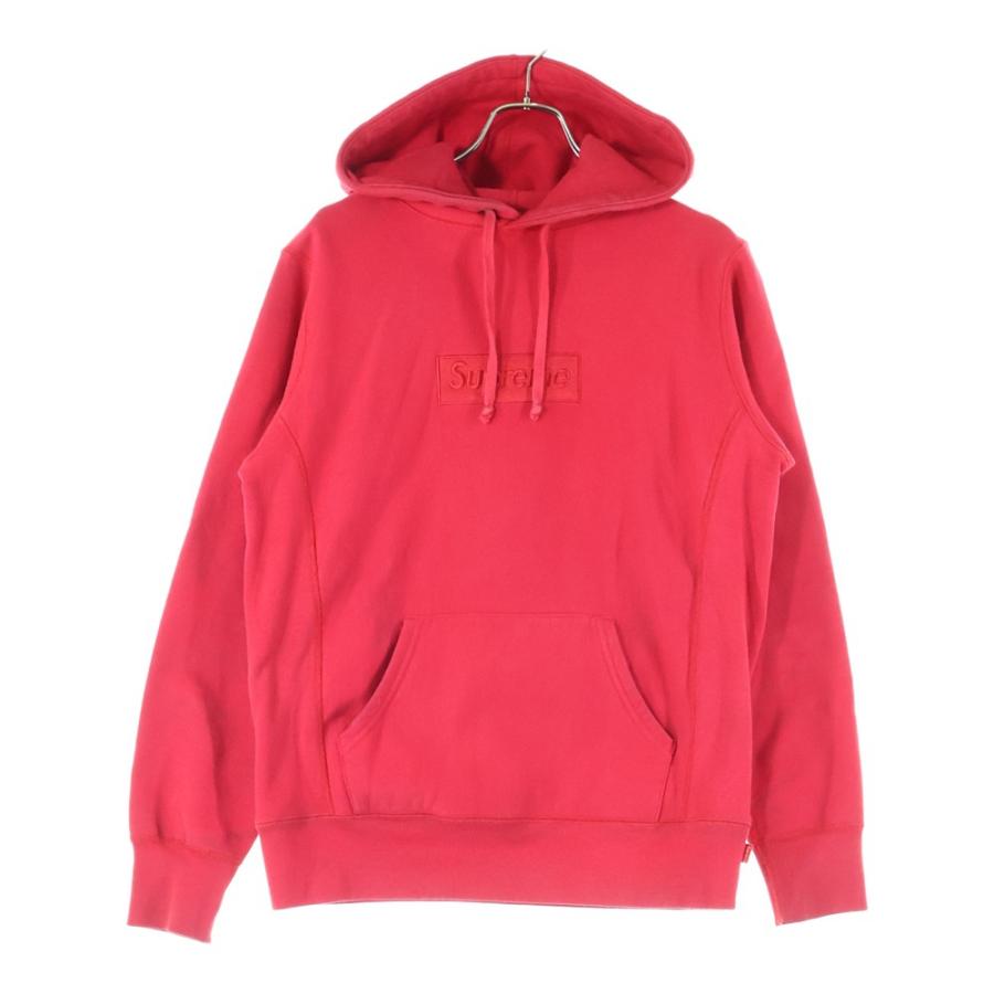 【中古】美品 14aw シュプリーム Tonal トーナル ボックスロゴ パーカー フーディー スウェット S 赤 レッド Supreme（シュプリーム） 14AW Tonal Box Logo Pullover ボックスロゴ
