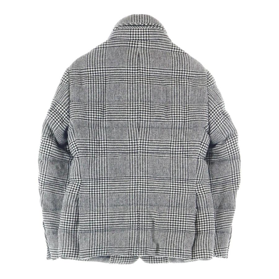 MONCLER モンクレール 20AW BESS GIACCA べス マルチフラップポケット グレンチェック ショルダーロゴデザイン ジップアップダウンジャケット ホワイト/ブラック F20911B53300 MONCLER（モンクレール） 20AW べス マルチフラップポケット グレン