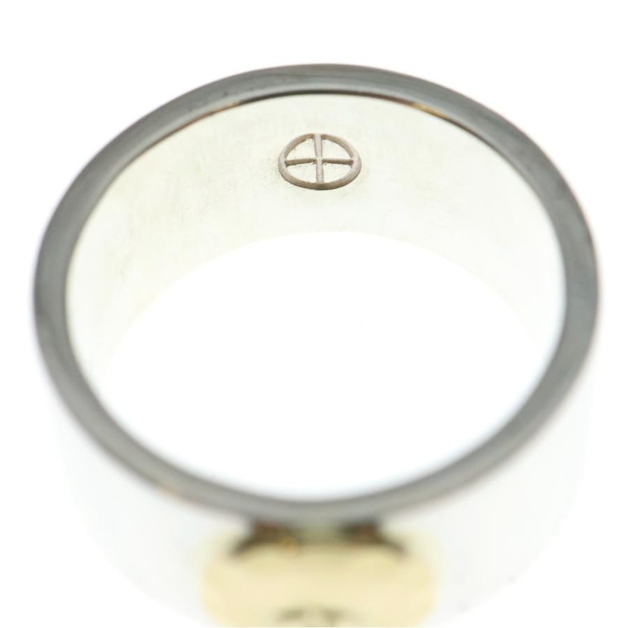 NO BRAND ノーブランド THE SUN (ザサン) 平打ちリング K18浮きイーグルメタル 10mm 指輪 シルバー_4