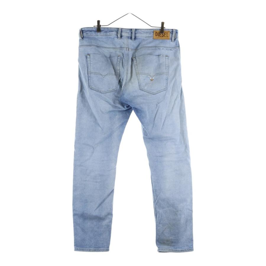 ブランド不明 ハードダメージ加工デニム　ジーンズ インディゴ　デストロイ　YKK DIESEL INDUSTRY ディーゼルインダストリー ダメージ加工 ドローコード