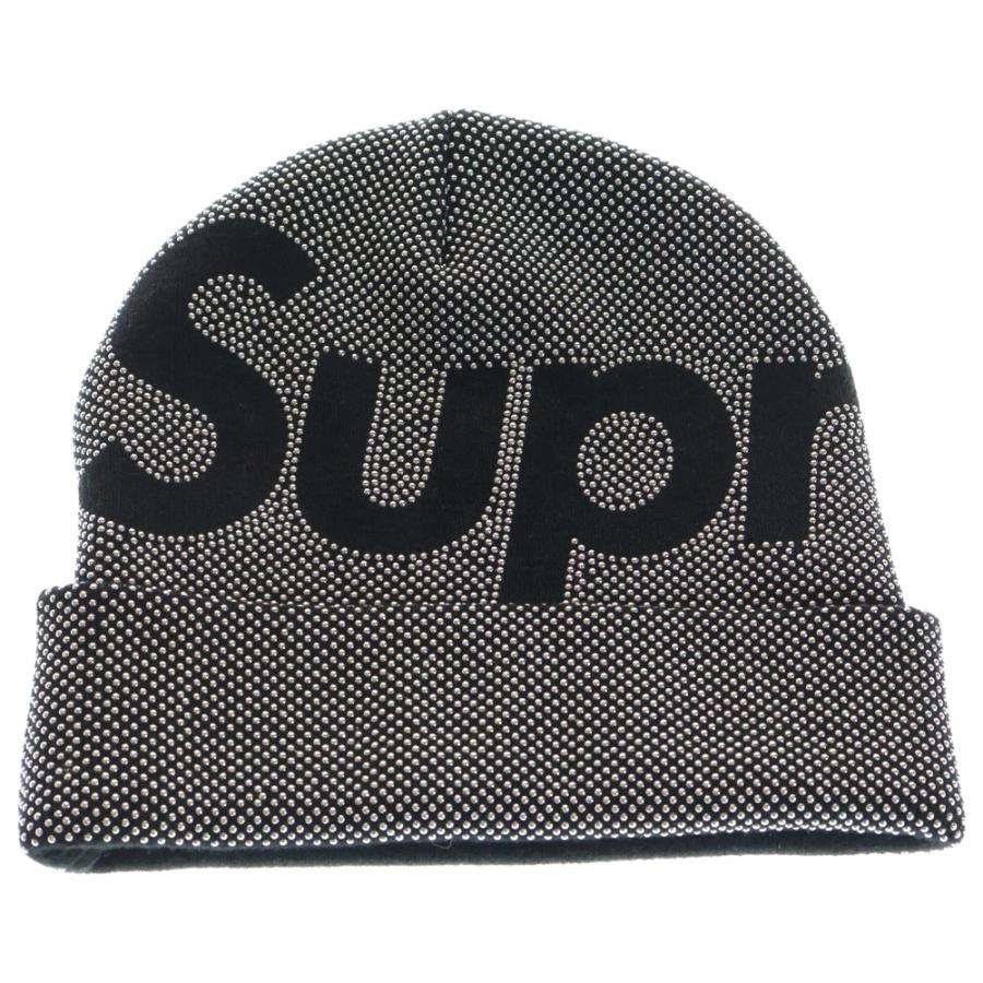 Supreme ニット帽 黒　シルバーロゴ Supreme（シュプリーム） 25AW Studded Knockout Big Logo Beanie